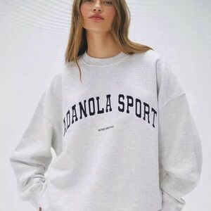 Adanola Light Gray Crew Neck Sweater